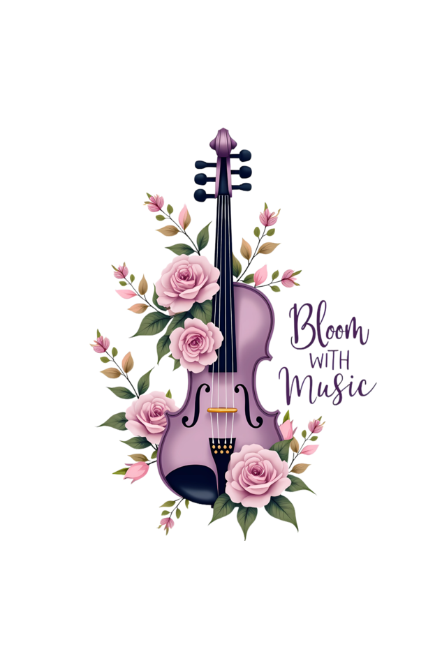 LargeToteBag - Bloom with Music- With Zipper - Starvia Large Tote Bag