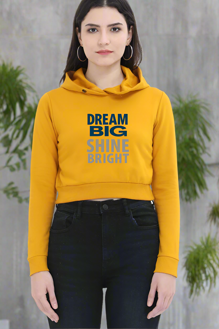 Female Crop Hoodies | DreamBig,ShineBright - Starvia  Crop Hoodies