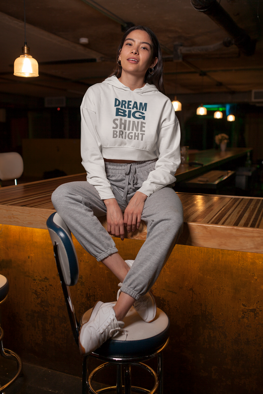 Female Crop Hoodies | DreamBig,ShineBright - Starvia  Crop Hoodies